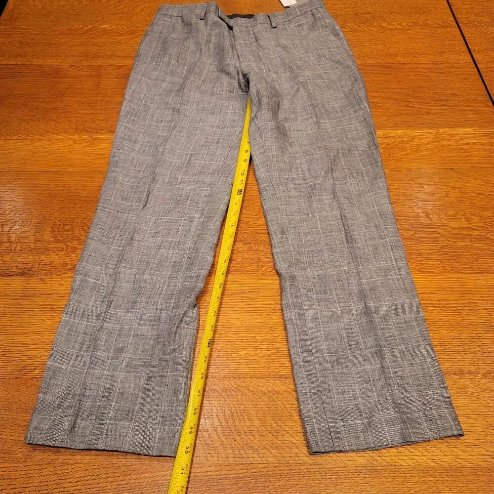 Banana Republic Slim Fit 100% Linen Dress Pants 34x32 Gray NWT